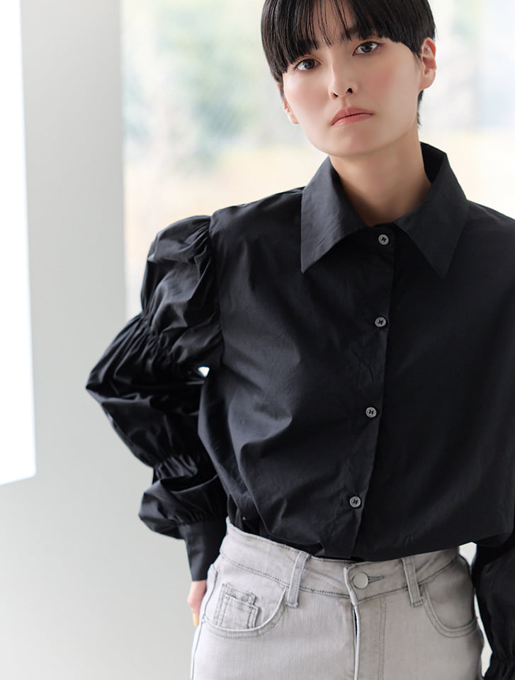 Edit Sheen 袖ギャザーシャーリングブラウス | 人気レディース Edit Sheen 袖ギャザーシャーリングブラウス | 人気レディース