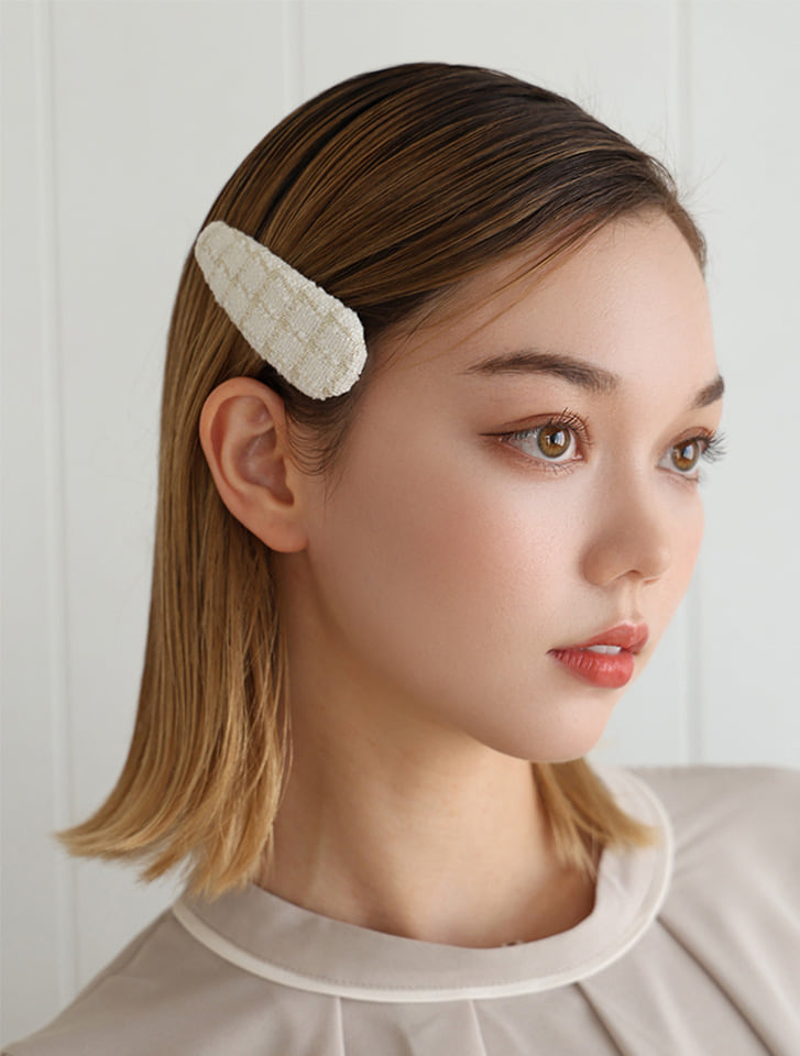 ツイードデザインヘアピン