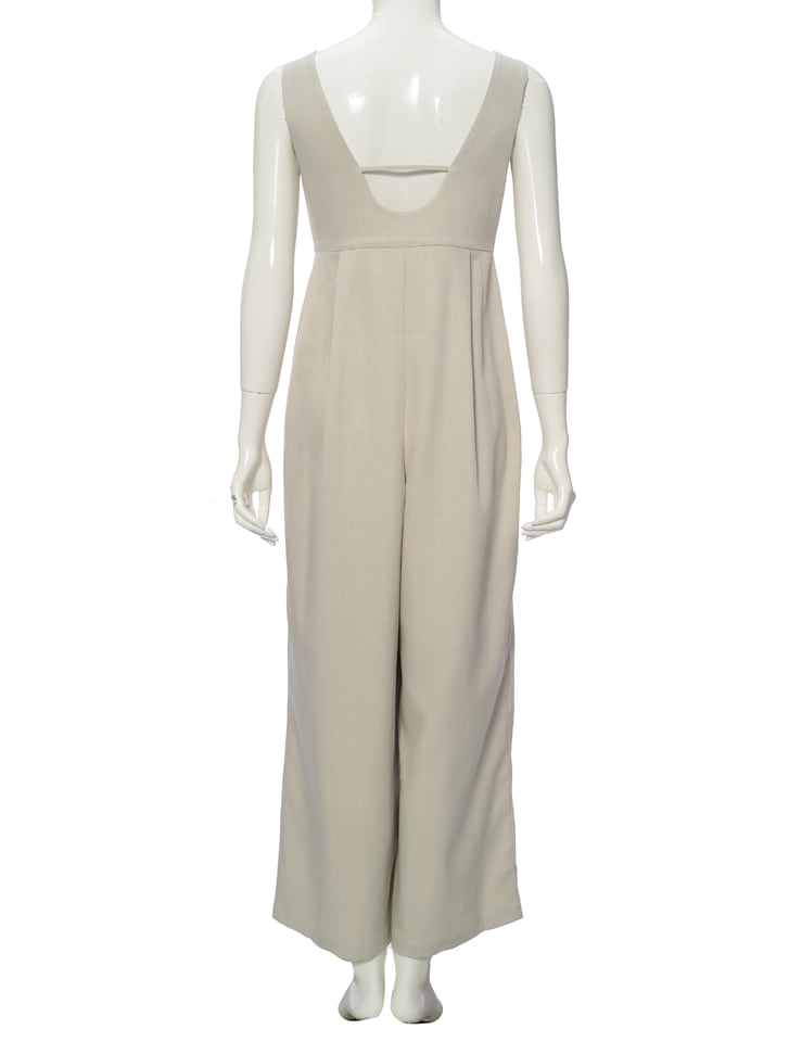 ベージュ ジッパー付きサロペット38サイズ ベージュ ジッパー付きサロペット38サイズ サロペット