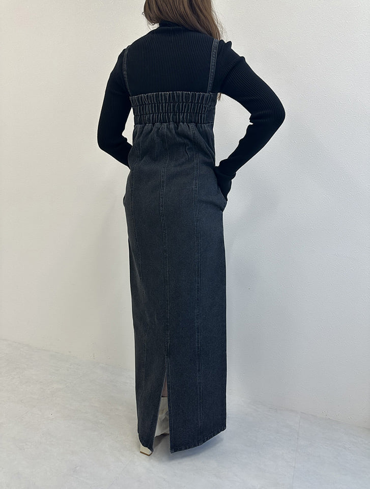 デニムワンピース　jantiques shury Edit Sheen フロントジップデニムワンピース | 人気レディース