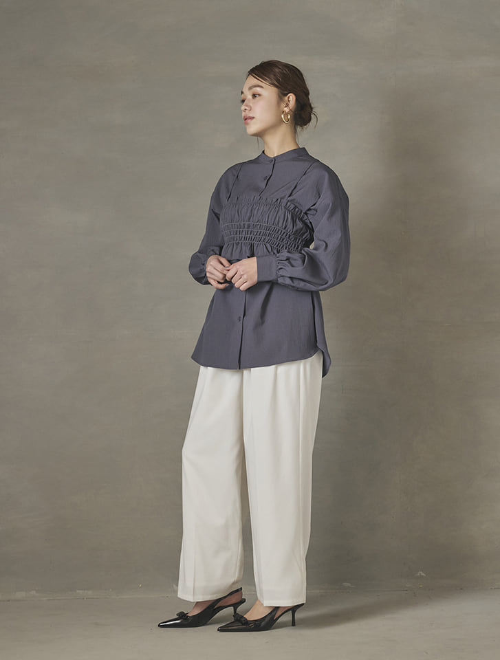 Edit Sheen ビスチェセットバンドカラーシャツ | 人気レディース