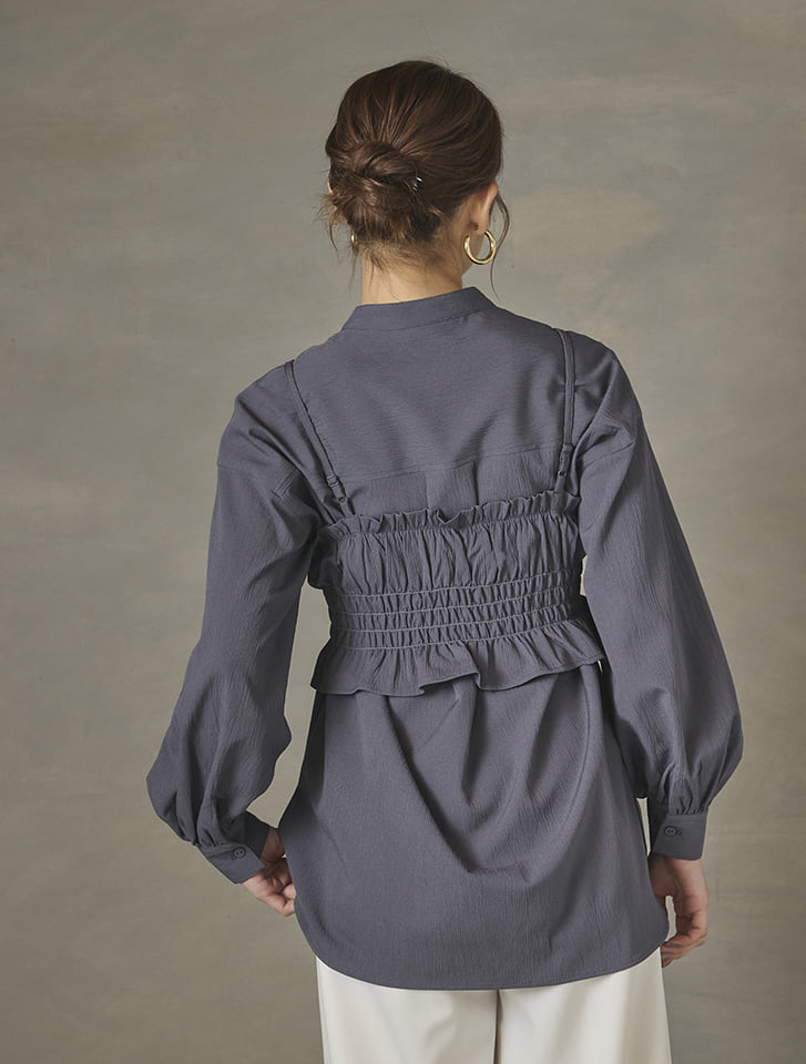 Edit Sheen ビスチェセットバンドカラーシャツ | 人気レディース