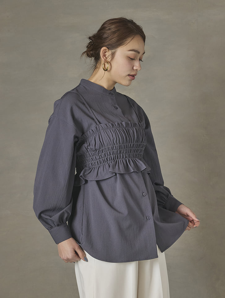 Edit Sheen ビスチェセットバンドカラーシャツ | 人気レディース