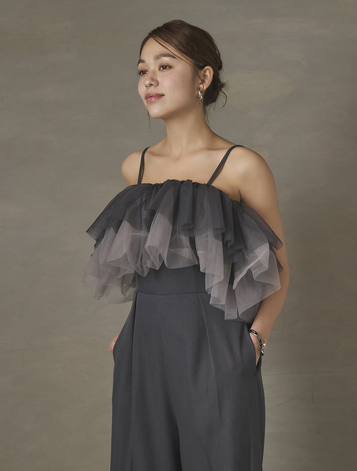 Edit Sheen チュールケープ付オールインワン | 人気レディース