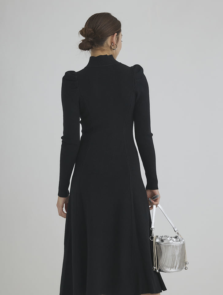 Edit Sheen パフスリーブハイネックニットワンピース | 人気レディース