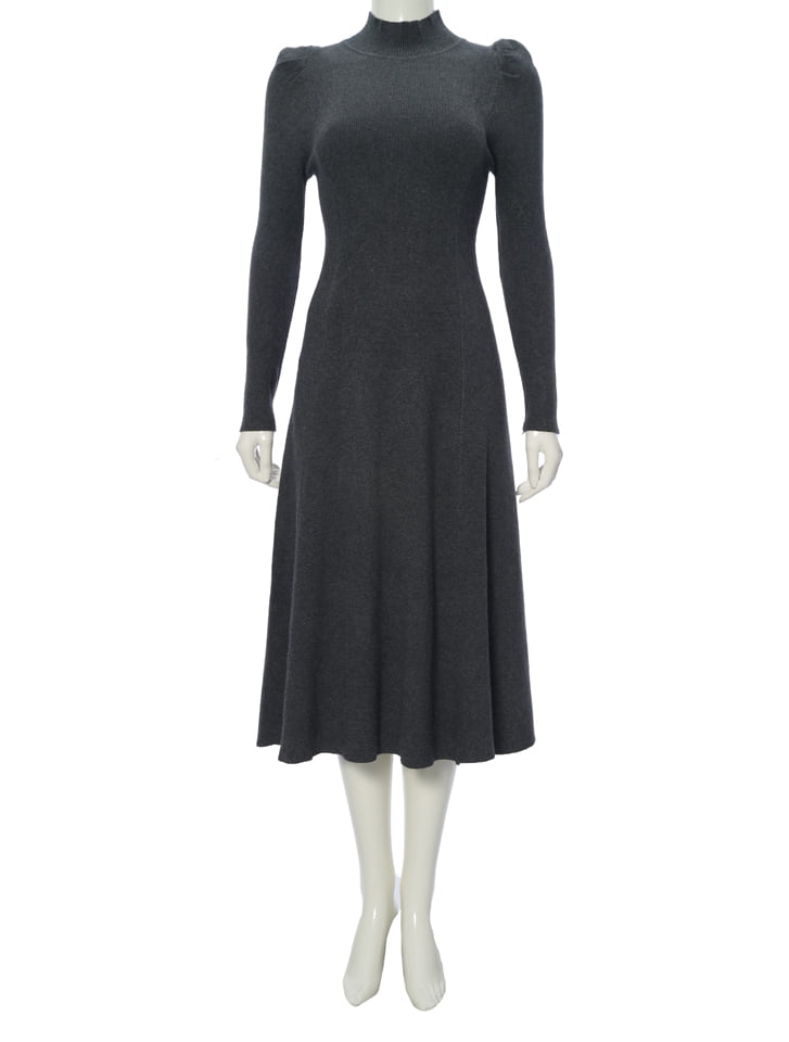 セブンテンオリーブグリーン パフスリーブ ニットワンピースS パフスリーブニットワンピース(キャメル) - seventen