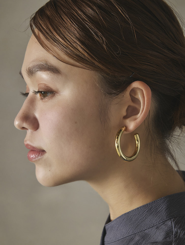 【fifth/フィフス】シンプルチャンキーフープピアス