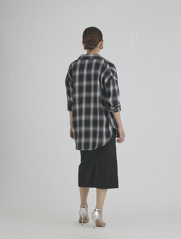 [美品] Text テクスト チェックシャツ markaware ユニセックス) オンブレチェックシャツ | ファッション通販