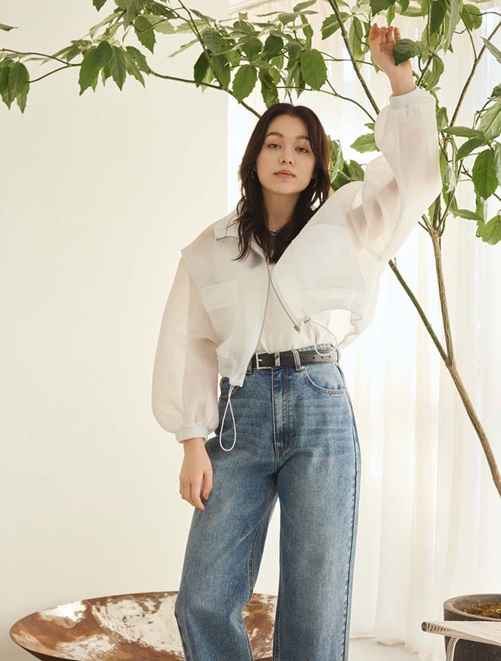 【新品】theory シアーニットジップブルゾン　SHEER BOMBER S セール】ブルゾンAIRY COTTON SHEER BOMBER(505975691