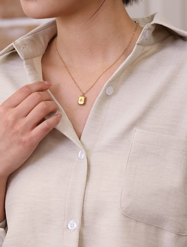 【ステンレス】スターモチーフペンダントネックレス