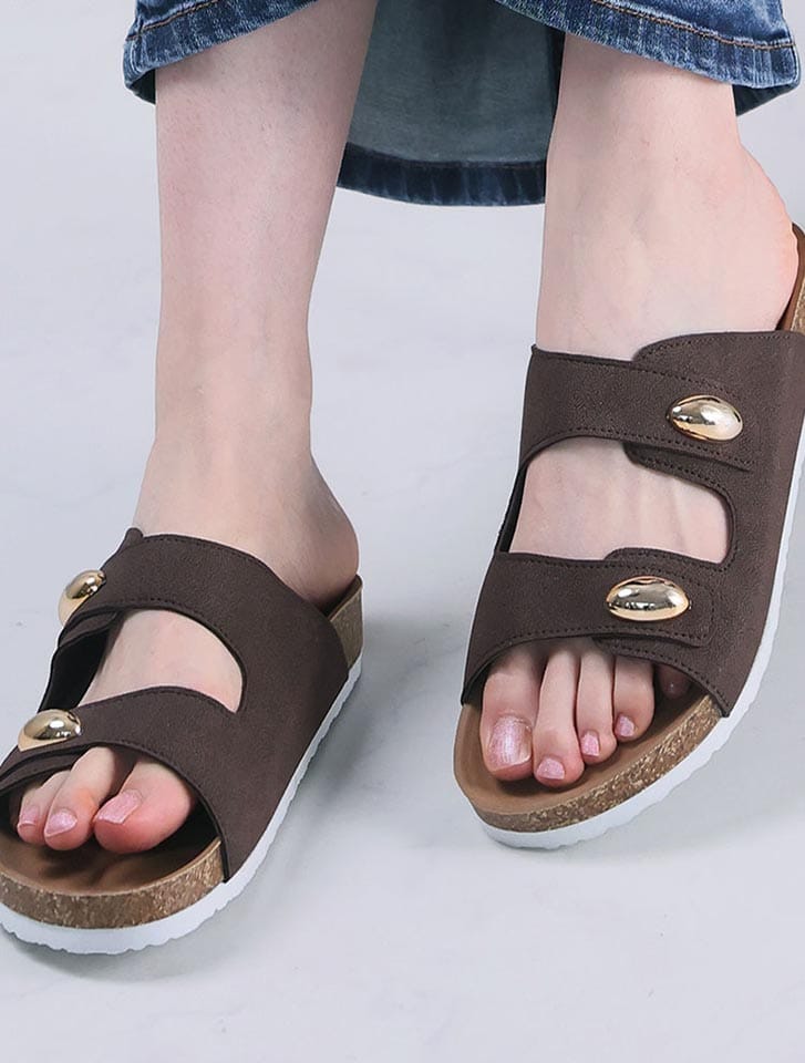 SLAMZ サンダル 男女兼用 24cmブラウン SOFT STITCH MULE SANDALS – SLAMZ