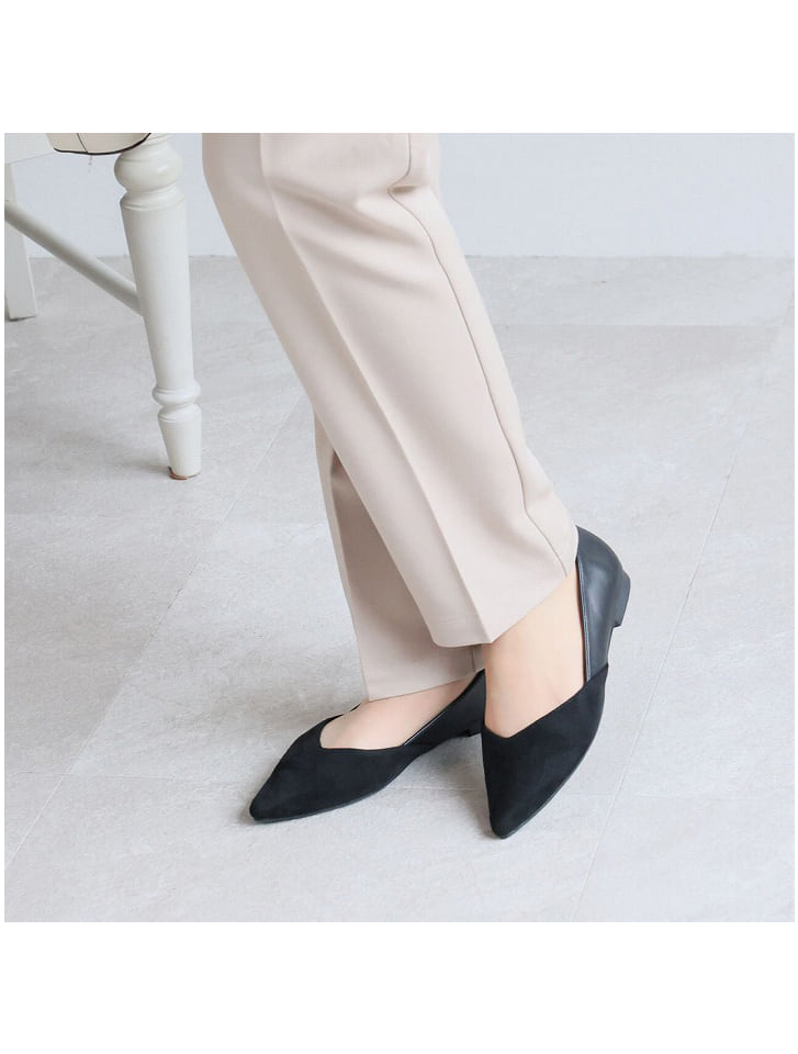 VIVALA アニマルプリント フラットパンプス　ポインテッドトゥ　37 Vivian ポインテッドトゥVカット切り替えデザインフラットパンプス