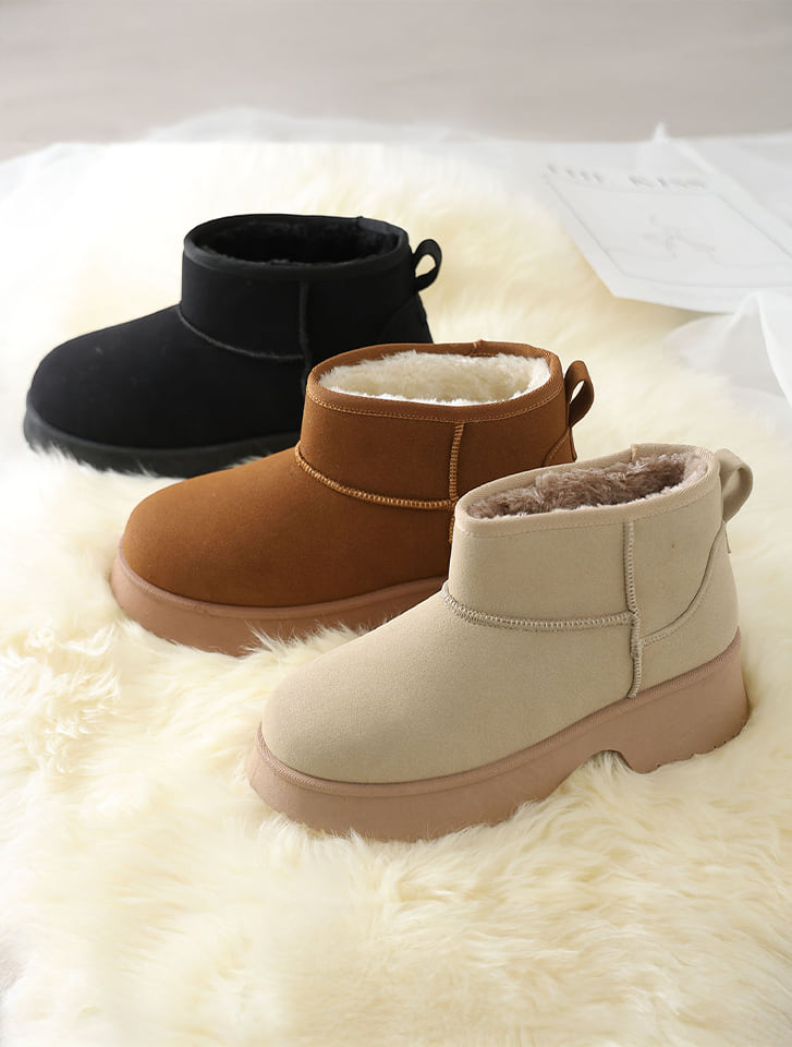 Vivian もふぽか厚底5.0cmチャンキーヒールムートンブーツ【防止加工