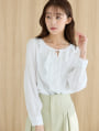 レーヨンフリルカラーブラウス