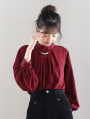 2wayスリーブフロントタックパールブラウス