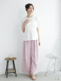 【cestmignon_mauセレクト】【U150～Lサイズあり】ポケット付ハイウエストスラックスパンツ