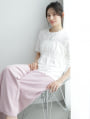 【cestmignon_mauセレクト】【U150～Lサイズあり】ポケット付ハイウエストスラックスパンツ