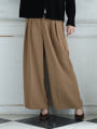 【U150～Lサイズあり】【cestmignon_mauセレクト】ポケット付ハイウエストスラックスパンツ
