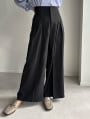 【U150～Lサイズあり】ポケット付ハイウエストスラックスパンツ