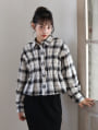 起毛シャーリングチェックシャツ