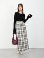 チェック柄バックスリットナロースカート