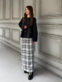 【kanaセレクト】 【U150サイズあり】チェック柄バックスリットナロースカート