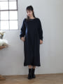 裏起毛ウエストタックワンピース