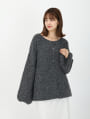 モヘアタッチルーズシルエット長袖ニット