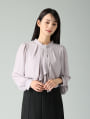 【あったか起毛裏地付き】パールボウタイブラウス