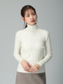 リブハイネックミックスニット