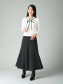 総ゴムパネルフレアスカート