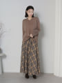 総ゴムチェックフレアスカート