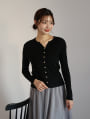キーネックニットカーディガン