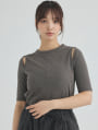 【cestmignon_mauセレクト】カットリブカットアウトプルオーバー