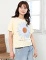 ビッグフラワープリントTシャツ