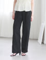 ハイウエストボタンデザインタックパンツ