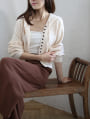ボリュームスリーブフードカーディガン