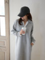 シャツレイヤード風バイカラーポロワンピース