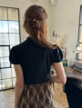 ハイネックパフスリーブニット