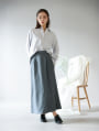 【U150サイズあり】巻きスカート風サイドプリーツスカート