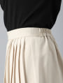 【U150サイズあり】巻きスカート風サイドプリーツスカート
