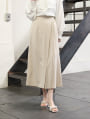 【U150サイズあり】巻きスカート風サイドプリーツスカート
