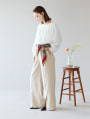 【U150サイズあり】裾スリットセンタープレスパンツ