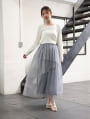 【U150サイズあり】ティアードラメチュールスカート