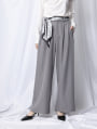 【U150サイズあり】スカーフ付きタックワイドパンツ