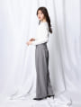 【U150サイズあり】スカーフ付きタックワイドパンツ