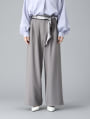 【U150サイズあり】スカーフ付きタックワイドパンツ