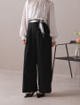 【U150サイズあり】スカーフ付きタックワイドパンツ