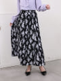 フラワープリントバックゴムフレアスカート