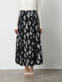 フラワープリントバックゴムフレアスカート